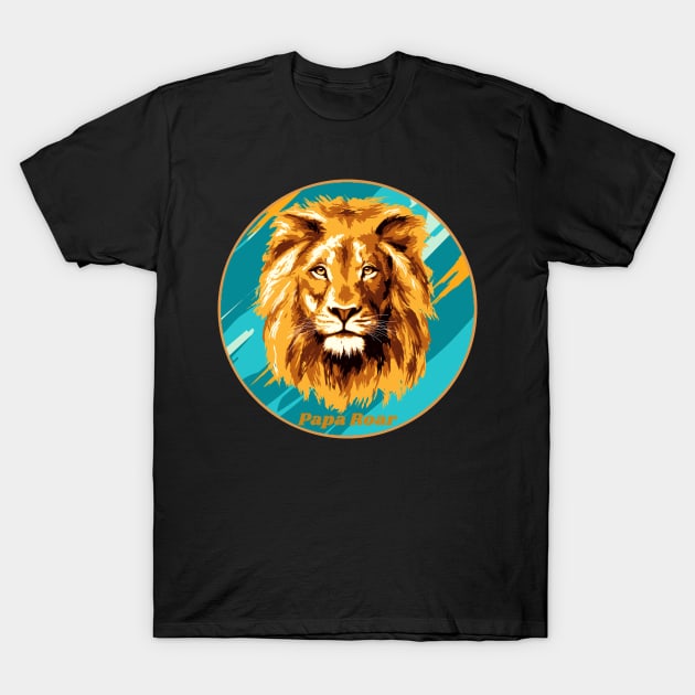 Papa Roar Father's Day daddy lion gift for dad T-Shirt by Donzqo